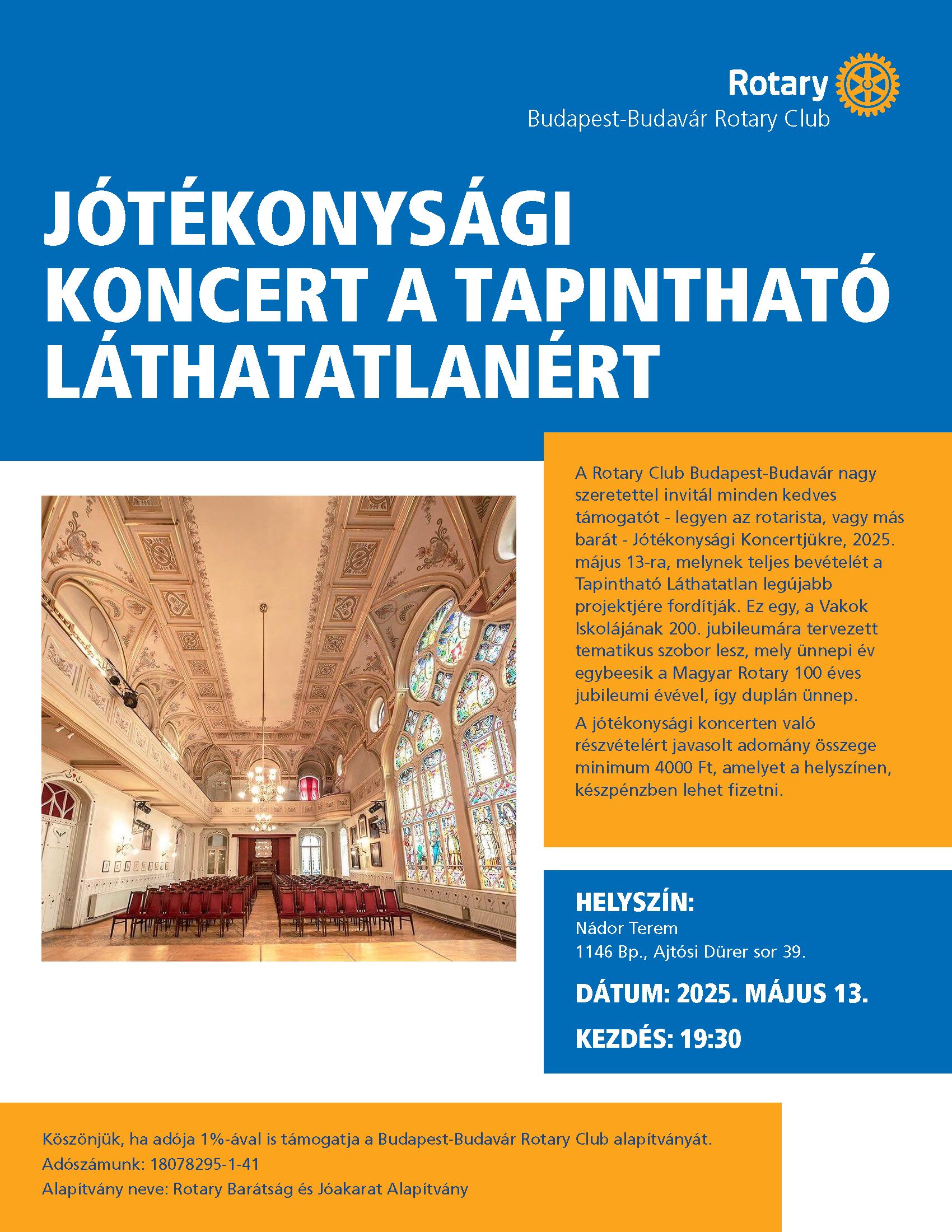 Jótékonysági koncert a Tapintható Láthatatlanért